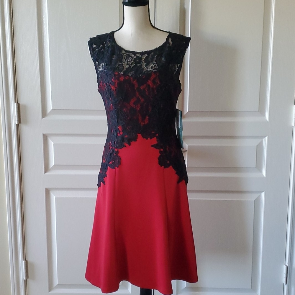 Gorgeous 😇 Black Lace & Red Dress 💃